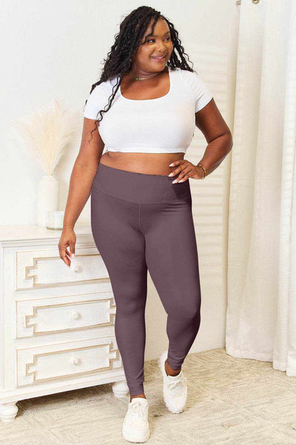 Double Take Wide Waistband Sports Leggings - Purcell's Clothing Company