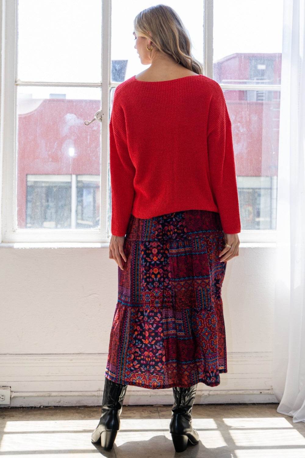 ODDI Full Size Printed Tiered Maxi Skirt - Purcell's Clothing Company