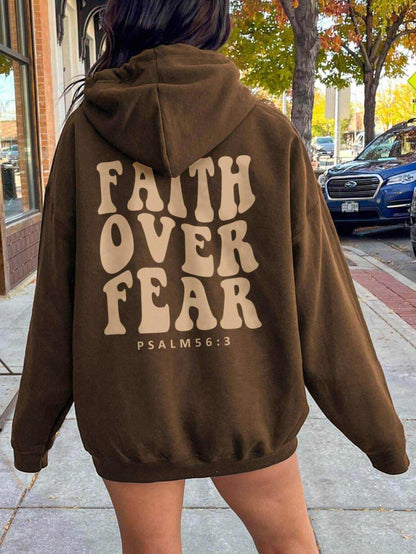 FAITH OVER FEAR Dropped Shoulder Hoodie - Purcell's Clothing Company
