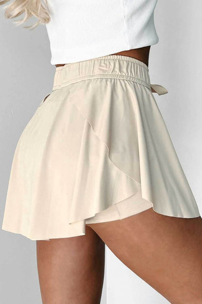 Drawstring High Waist Lined Active Skorts - Purcell's Clothing Company