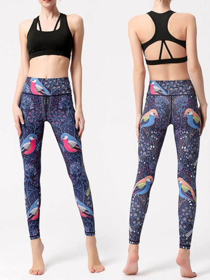 Printed High Waist Active Leggings - Purcell's Clothing Company