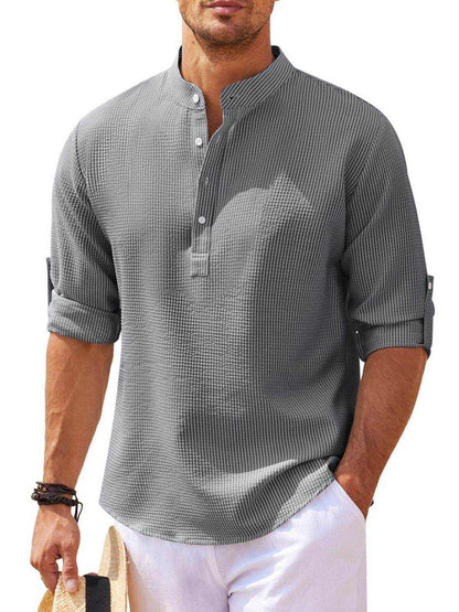 Half Button Long Sleeve Shirt - Purcell's Clothing Company