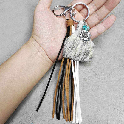 Turquoise Fringe Detail Key Chain - Purcell's Clothing Company