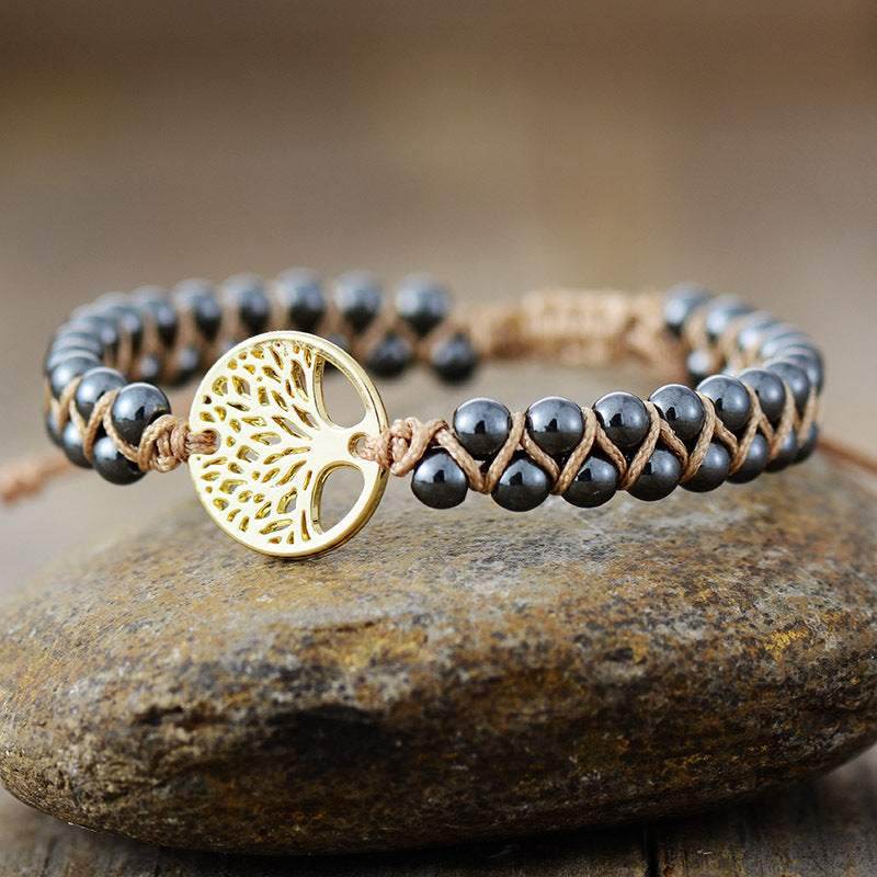 Alloy Natural Stone Braided Bracelet - Purcell's Clothing Company