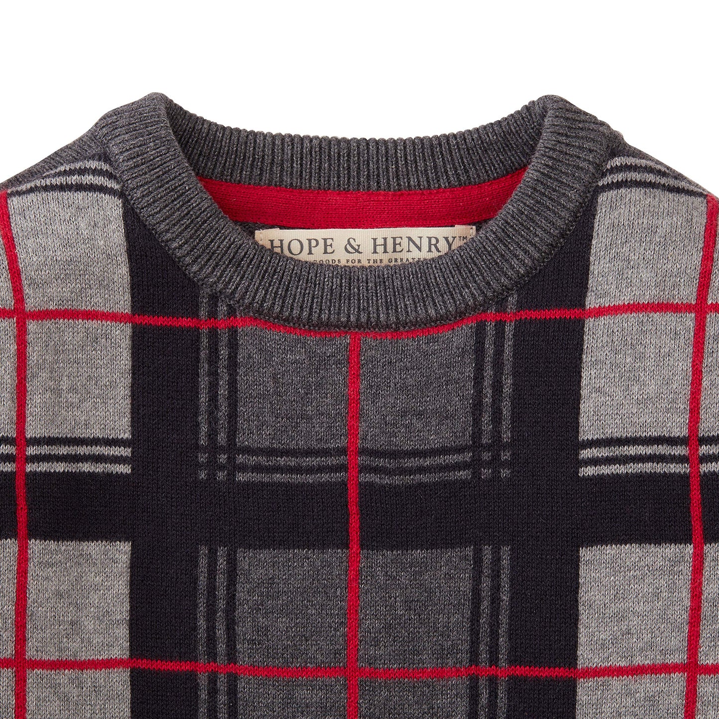 Hope & Henry Boys' Long Sleeve Crew Neck Pullover