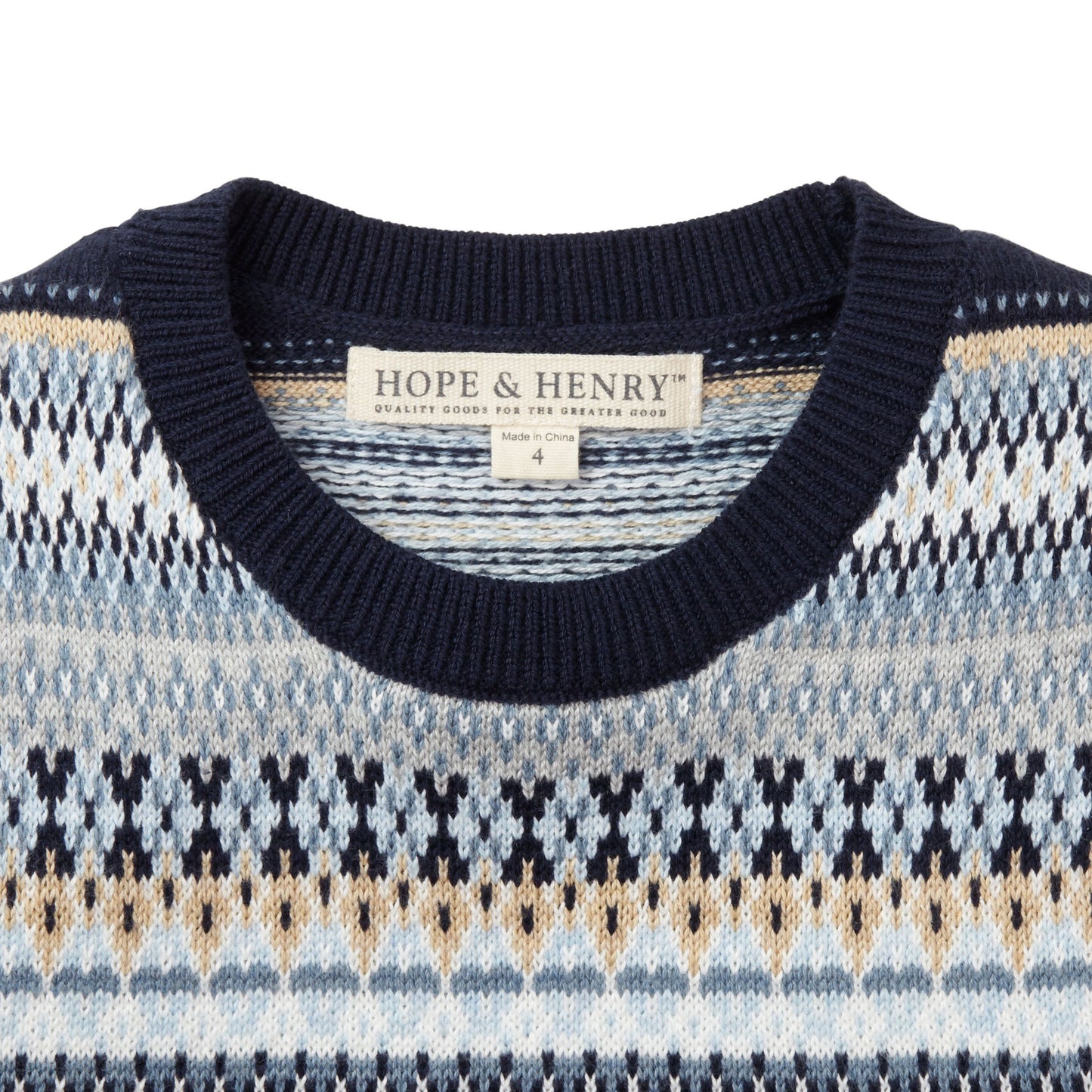 Hope & Henry Boys' Long Sleeve Crew Neck Pullover