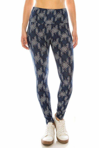 Long Yoga Style Banded Lined Multi Printed Knit Legging With High Waist - Purcell's Clothing Company