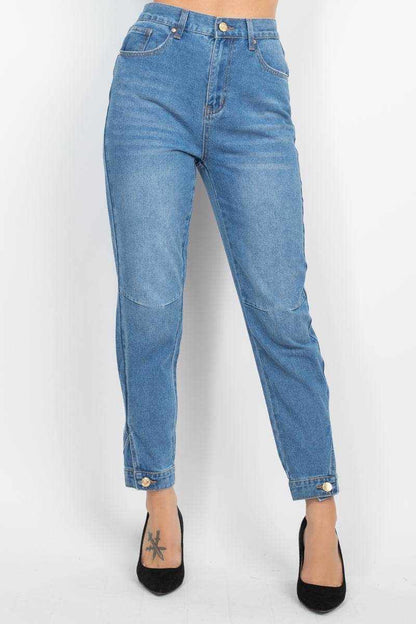 Cuffed-button Mom Jeans - Purcell's Clothing Company