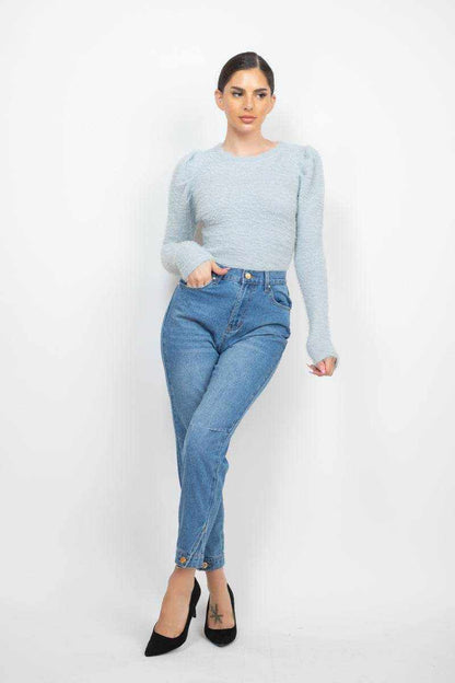Cuffed-button Mom Jeans - Purcell's Clothing Company