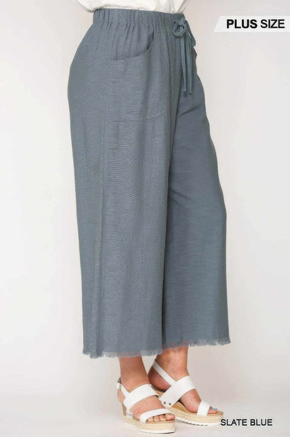 Frayed Wide Leg Pants With Pockets - Purcell's Clothing Company