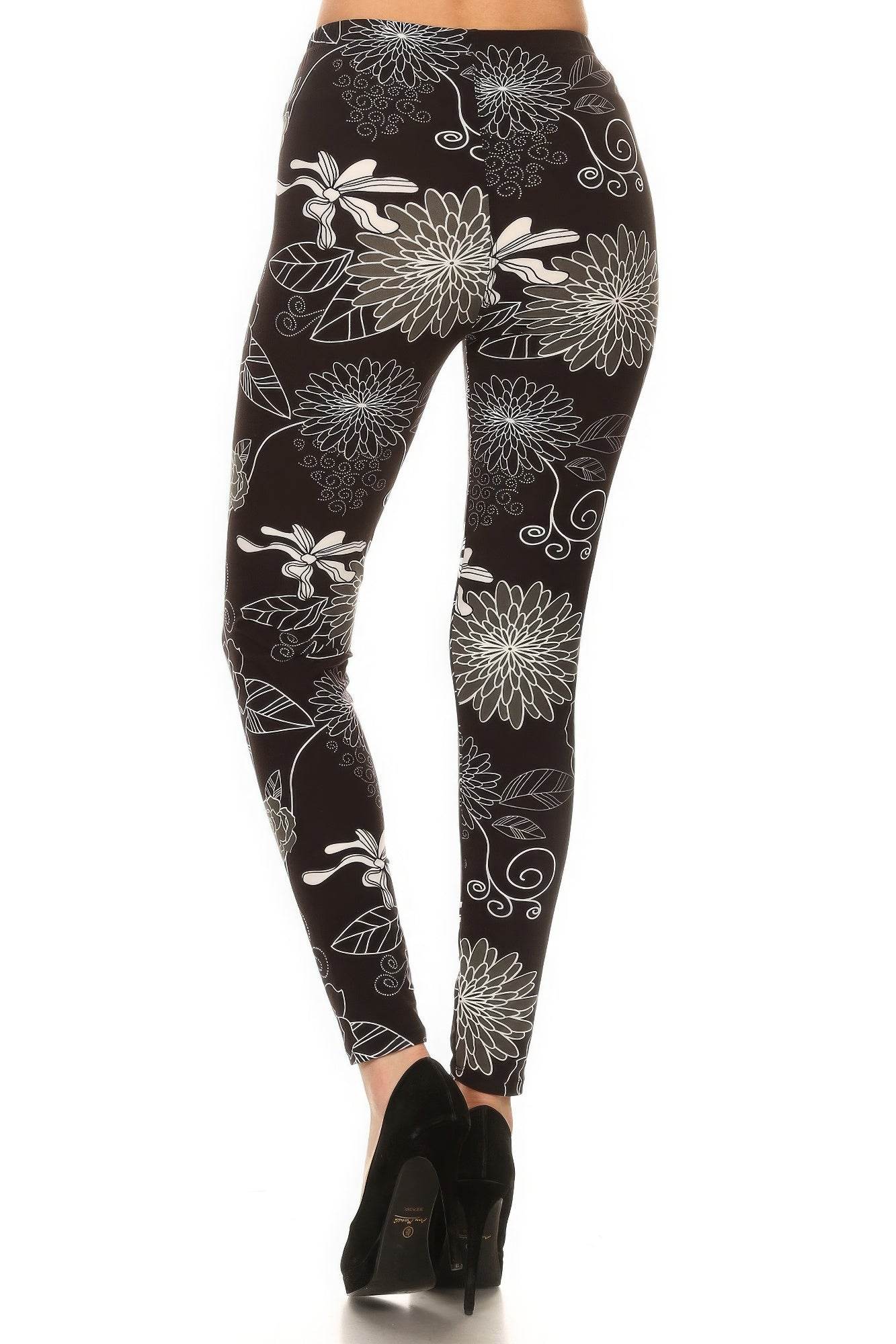 Super Soft Peach Skin Fabric, Multi-color Printed Knit Legging With Elastic High Waist Band - Purcell's Clothing Company
