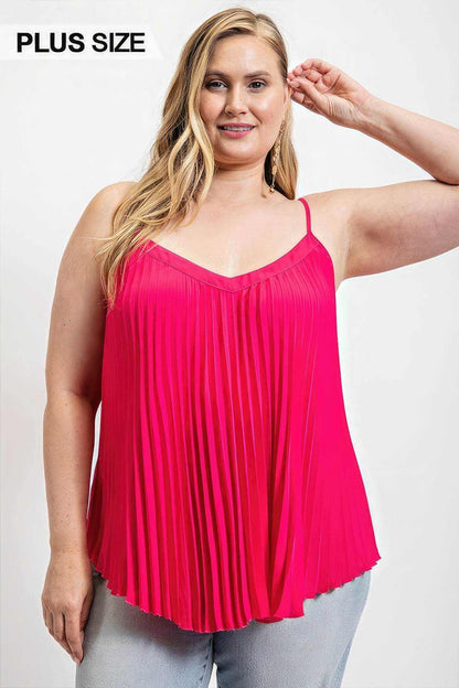 Pleated Tank Top With Adjustable Strap - Purcell's Clothing Company