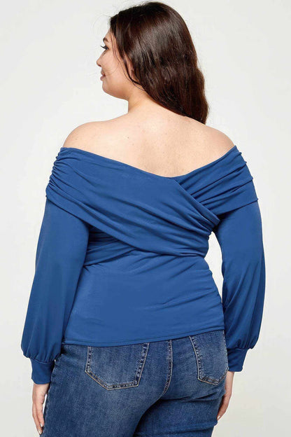 Plus Size Solid Wrap Dressy Top - Purcell's Clothing Company