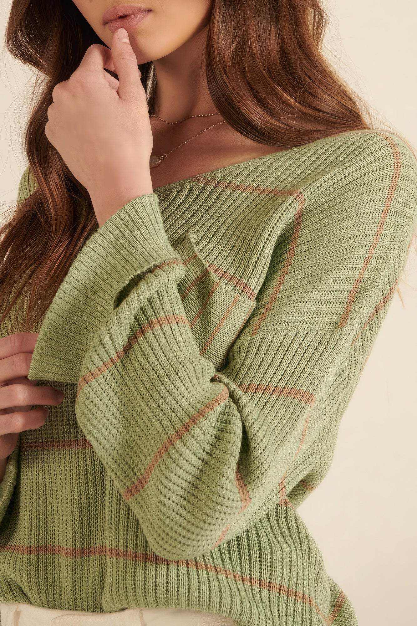Striped Rib-knit Oversized Pocket Sweater - Purcell's Clothing Company