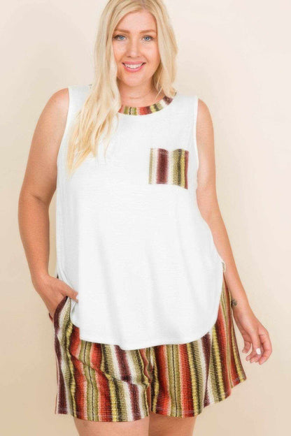 Plus Size Solid Sleeveless French Terry Tank Top - Purcell's Clothing Company