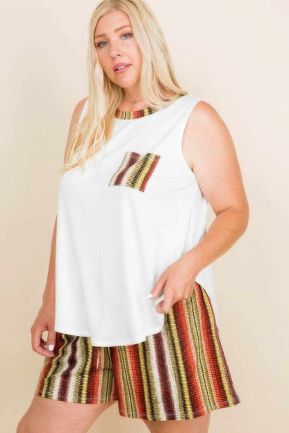 Plus Size Solid Sleeveless French Terry Tank Top - Purcell's Clothing Company