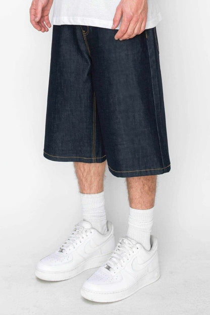 Baggy Fit Raw Denim Shorts - Purcell's Clothing Company