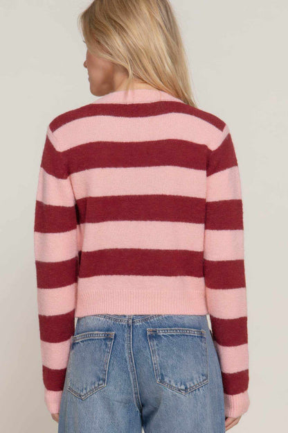 Long Slv Crew Neck Stripe Sweater - Purcell's Clothing Company