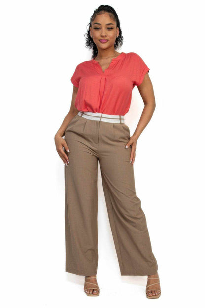 Solid V-collared Neck Top - Purcell's Clothing Company