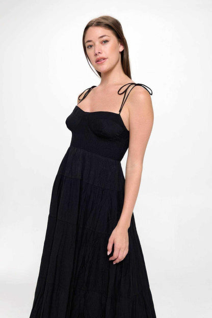 Solid Smocked Ruffle Maxi Dress - Purcell's Clothing Company