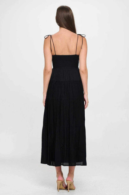 Solid Smocked Ruffle Maxi Dress - Purcell's Clothing Company