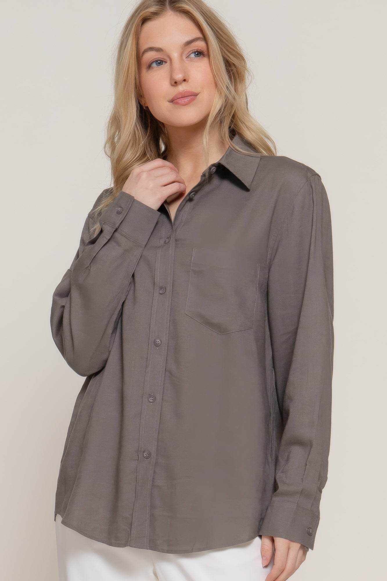 Long Sleeve Linen Blend Shirt - Purcell's Clothing Company