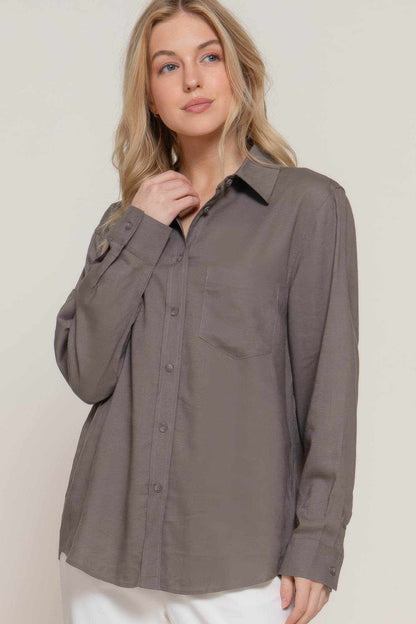 Long Sleeve Linen Blend Shirt - Purcell's Clothing Company