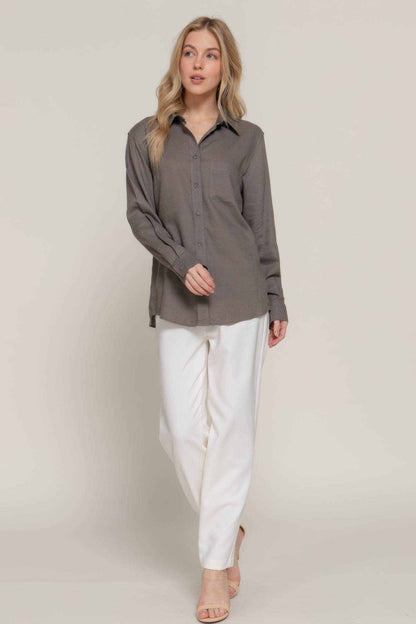 Long Sleeve Linen Blend Shirt - Purcell's Clothing Company