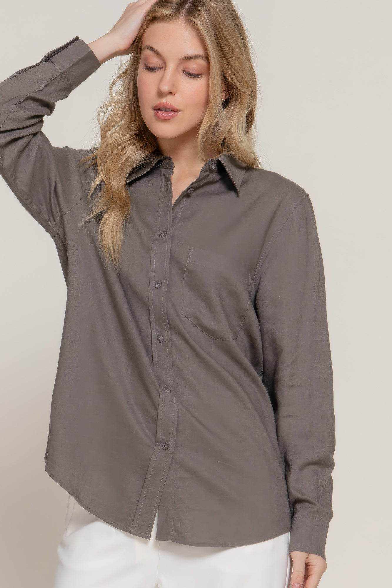 Long Sleeve Linen Blend Shirt - Purcell's Clothing Company