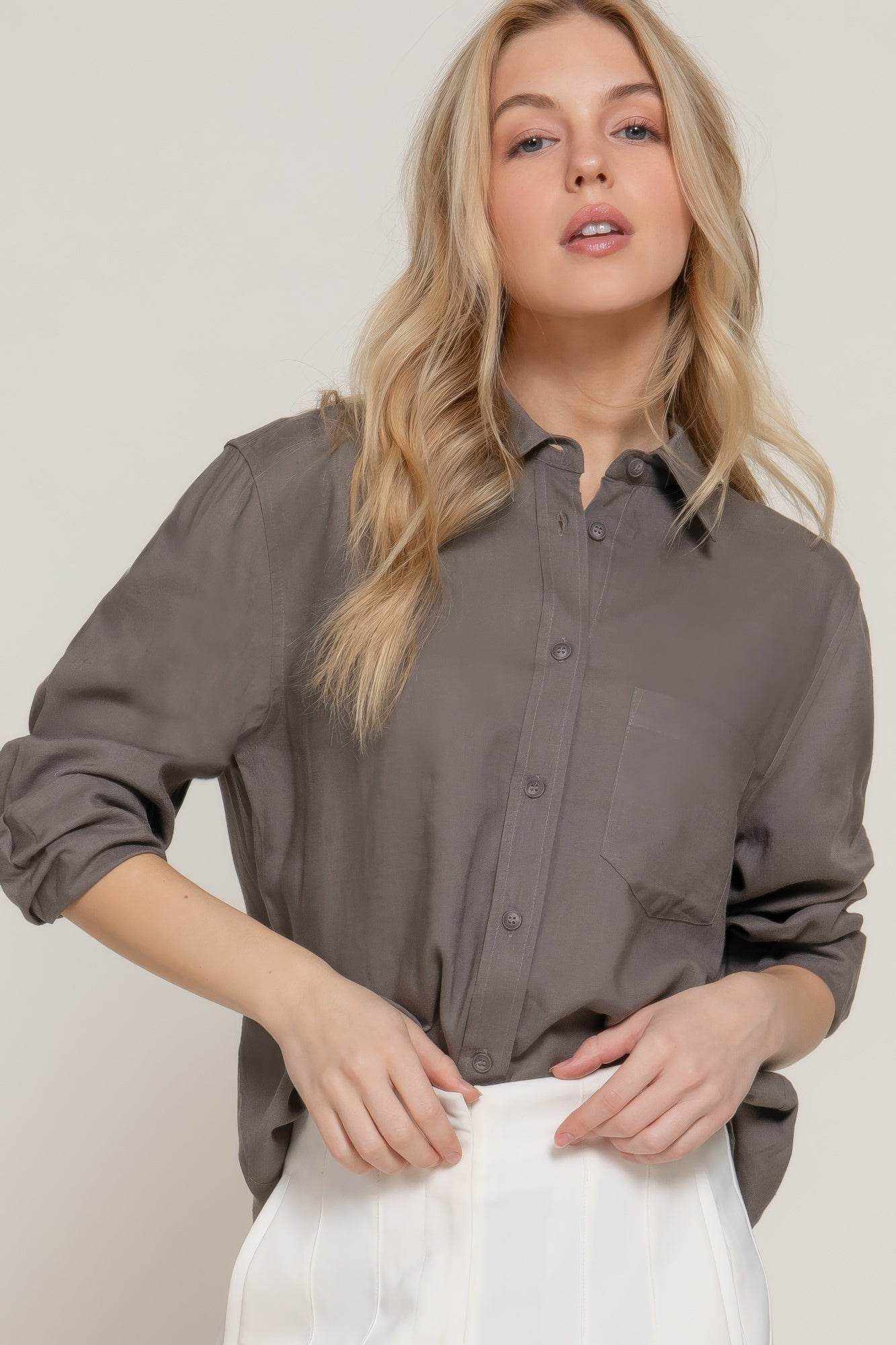 Long Sleeve Linen Blend Shirt - Purcell's Clothing Company