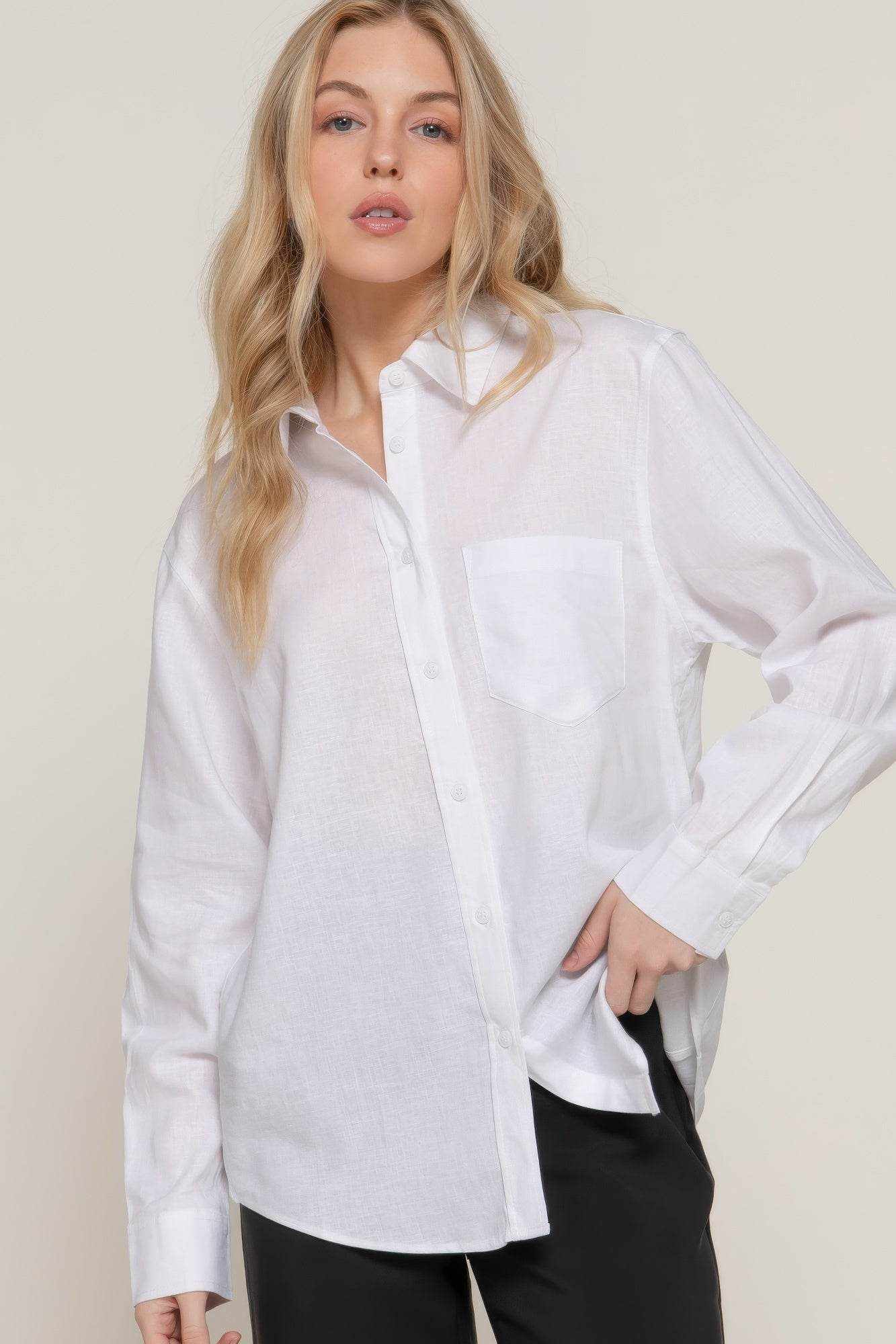 Long Sleeve Linen Blend Shirt - Purcell's Clothing Company