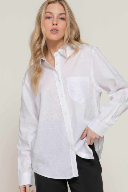 Long Sleeve Linen Blend Shirt - Purcell's Clothing Company