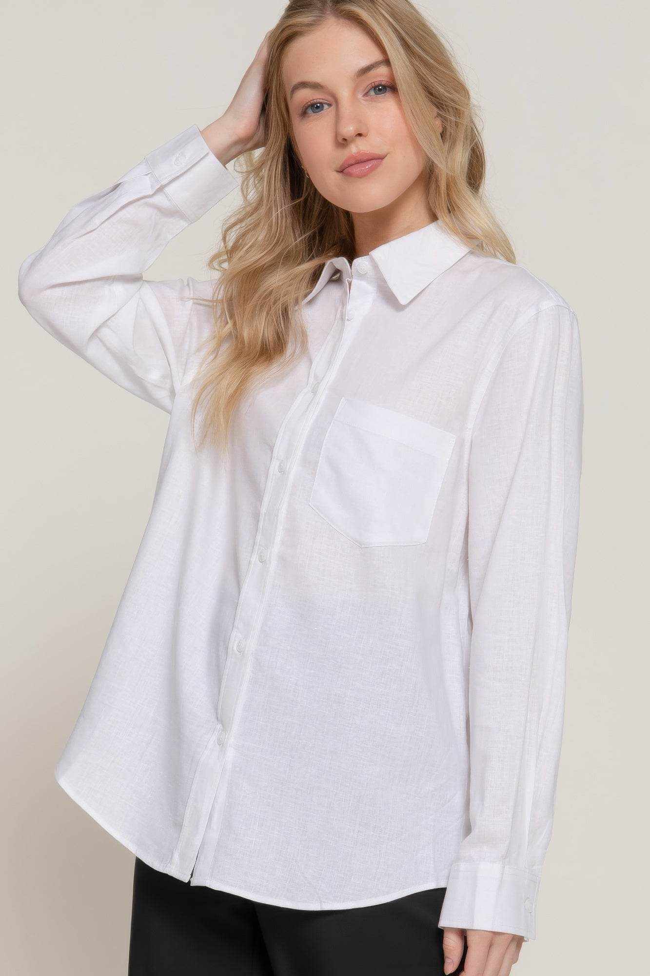 Long Sleeve Linen Blend Shirt - Purcell's Clothing Company
