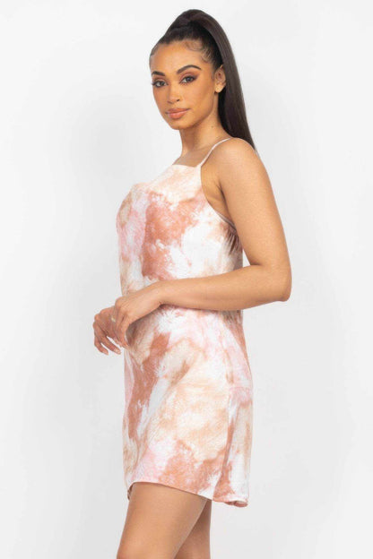 Satin Print Cowl Neck Dress - Purcell's Clothing Company