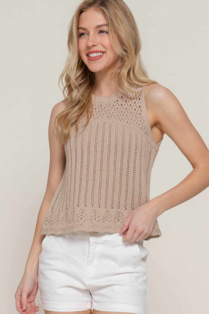 Sleeveless Crochet Spring Sweater - Purcell's Clothing Company