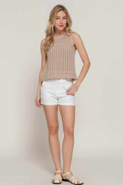 Sleeveless Crochet Spring Sweater - Purcell's Clothing Company