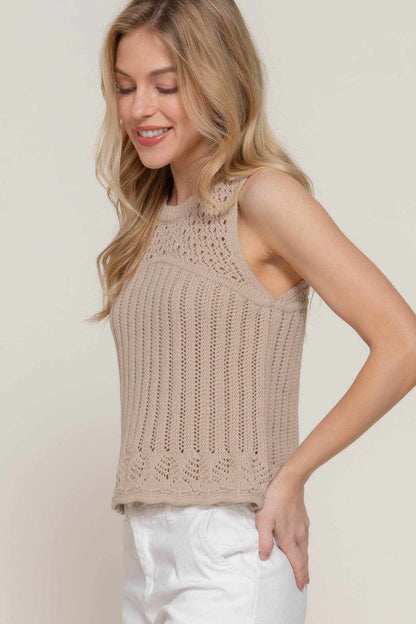 Sleeveless Crochet Spring Sweater - Purcell's Clothing Company