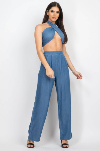 Tube Tied Top & Wide Pants Set - Purcell's Clothing Company