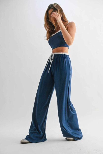 Drawstring Lounge Pants & Crop Top Set - Purcell's Clothing Company