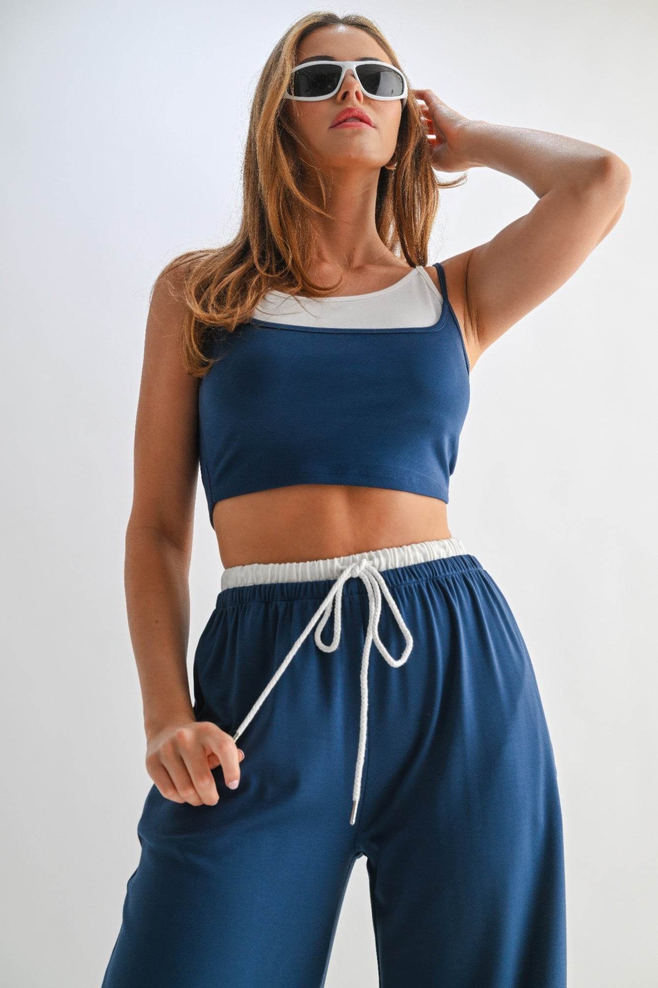 Drawstring Lounge Pants & Crop Top Set - Purcell's Clothing Company