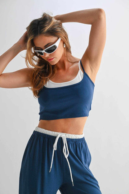 Drawstring Lounge Pants & Crop Top Set - Purcell's Clothing Company