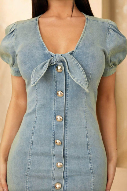 Cute Button Up Short Dress - Purcell's Clothing Company