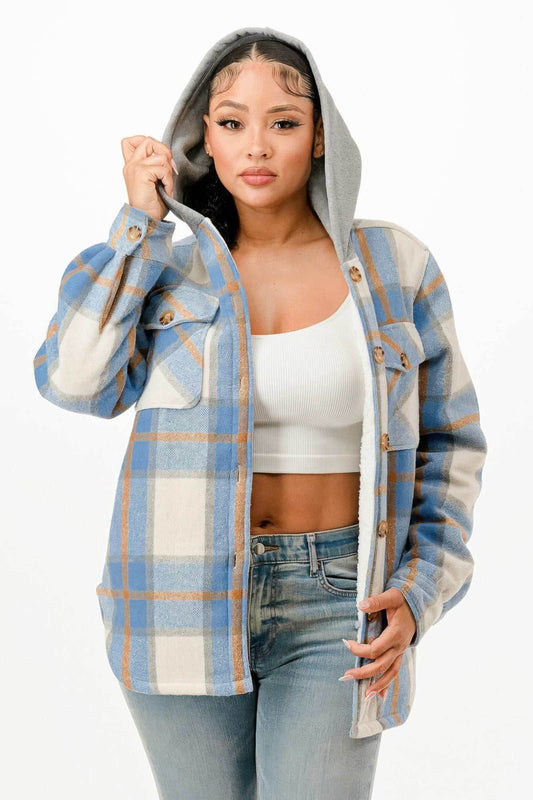 Hooded Plaid Jacket - Purcell's Clothing Company