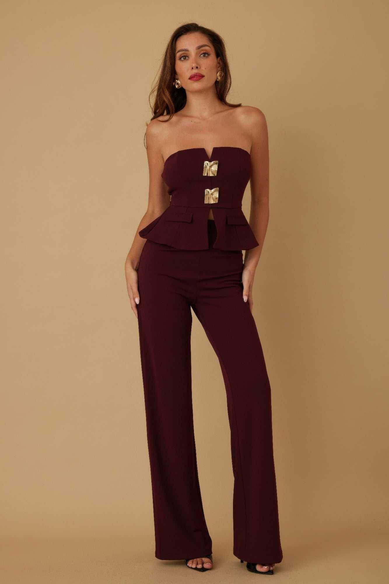 Scrunched Golden Stone Strapless Sets - Purcell's Clothing Company