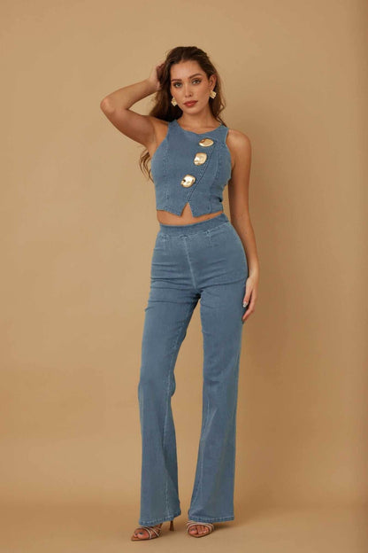 Crop Vest Casual Sets - Purcell's Clothing Company