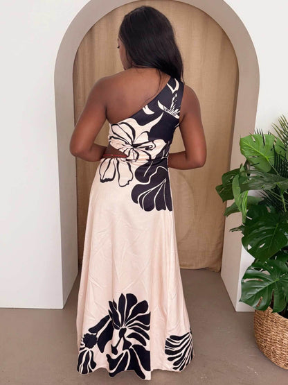 Noir Bloom One-shoulder Dress - Purcell's Clothing Company