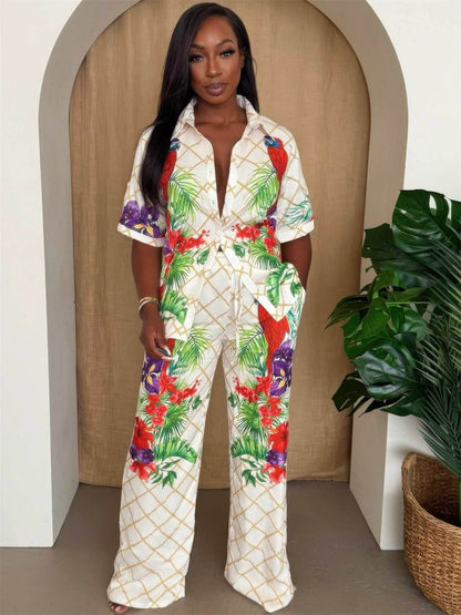 Tropical Parrot Print Shirt & Pant Set - Purcell's Clothing Company