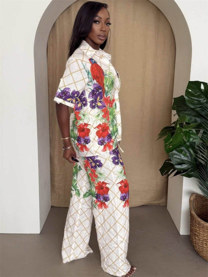 Tropical Parrot Print Shirt & Pant Set - Purcell's Clothing Company