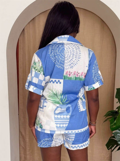 Santorini Sketch Short Sleeve Set - Purcell's Clothing Company