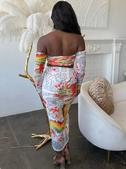 Dragon Empress Mesh Skirt Set - Purcell's Clothing Company